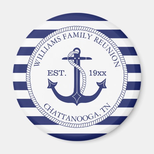 Monogram Nautical Anchor Family Reunion Magneet (Voorkant)