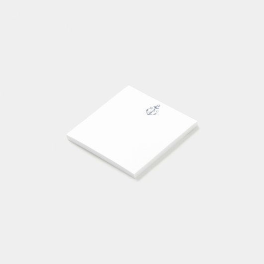 Monogram Nautical Anchor Navy Blue Post-it® Notes (Schuin)