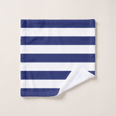 Monogram Nautical Anchor Navy Blue Stripes Family Bad Handdoek (Wasdoekje)