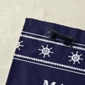 Monogram Nautical Anchor Personalized Beach Towel Strandlaken (In situ)
