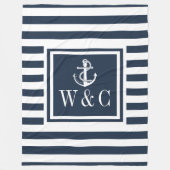 Monogram Nautical Boat Anchor Fleece Deken (Voorkant)
