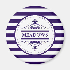 Monogram Nautical Classic Navy Blue Elegant Magnet