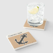 Monogram Nautical Drink Coasters Stenen Onderzetter (Zijkant)