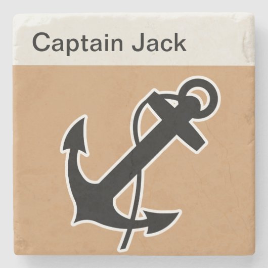 Monogram Nautical Drink Coasters Stenen Onderzetter (Voorkant)