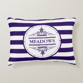 Monogram Nautical Elegant Navy Blue Accent Pillow Kussen