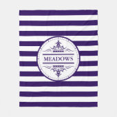 Monogram Nautical Elegant Navy Blue Fleece Blanket (Voorkant)