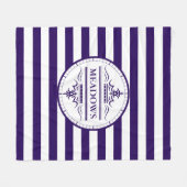 Monogram Nautical Elegant Navy Blue Fleece Blanket (Voorkant (Horizontaal))