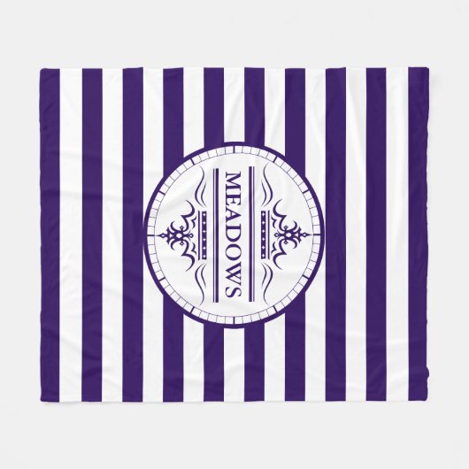 Monogram Nautical Elegant Navy Blue Fleece Blanket (Voorkant (Horizontaal))