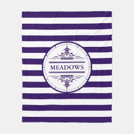 Monogram Nautical Elegant Navy Blue Fleece Blanket Deken