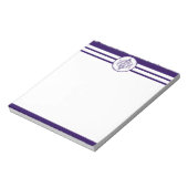 Monogram Nautical Elegant Navy Blue Notitieblok (Linkerzijde)