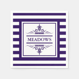 Monogram Nautical Elegant Navy Blue Paper Napkins Servetten