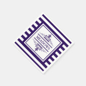 Monogram Nautical Elegant Navy Blue Paper Napkins Servetten (Hoek)