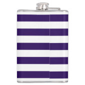 Monogram Nautical Elegant Navy Blue Striped Flask Heupfles (Achterkant)