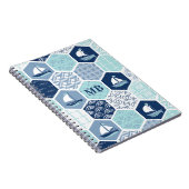 Monogram Nautical Modern Boat Blue Notitieboek (Rechterzijde)