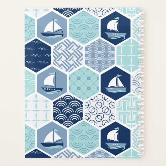 Monogram Nautical Modern Boat Blue Planner (Achterkant)