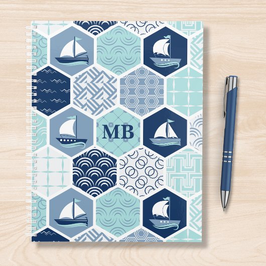 Monogram Nautical Modern Boat Blue Planner