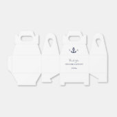 Monogram Nautical Navy Blue Anchor Wedding Bedankdoosjes (Uitgevouwen)