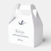Monogram Nautical Navy Blue Anchor Wedding Bedankdoosjes (Voorkant Zijde)