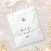 Monogram Nautical Navy Blue Anchor Wedding Bedankzakje (Geknipt)