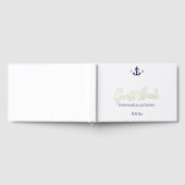 Monogram Nautical Navy Blue Anchor Wedding Gastenboek (Volledig)