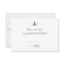 Monogram Nautical Navy Blue Anchor Wedding