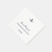 Monogram Nautical Navy Blue Anchor Wedding Servet (Hoek)