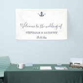 Monogram Nautical Navy Blue Anchor Wedding Spandoek (Beurs)