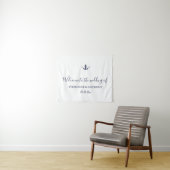 Monogram Nautical Navy Blue Anchor Wedding     Wandkleed (In Situ (horizontaal))