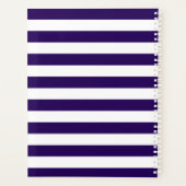 Monogram Nautical Navy Blue Stripes Planner (Achterkant)