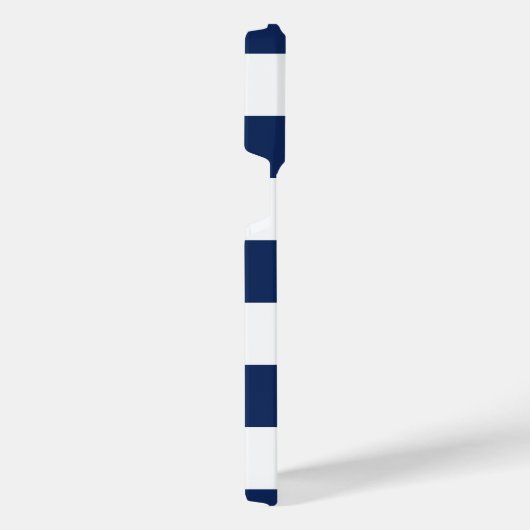 Monogram Nautical Navy Blue White Stripes Anchor iPhone Hoesje (Rechterkant)