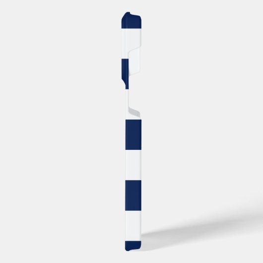 Monogram Nautical Navy Blue White Stripes Anchor iPhone Hoesje (Linkerkant)