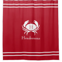 Monogram Nautical Red White Crab Naam