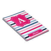 Monogram Nautical Stripes Notitieboek (Rechterzijde)
