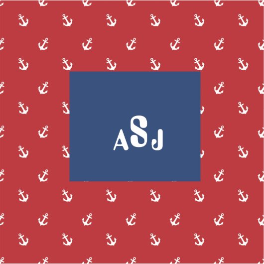 Monogram Nautical Vinyl Custom Cut Sticker (Voorkant)