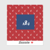 Monogram Nautical Vinyl Custom Cut Sticker (Vel)