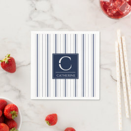 Monogram Nautical White en Navy Blue Servet