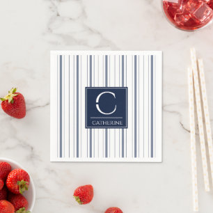 Monogram Nautical White en Navy Blue Servet