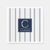 Monogram Nautical White en Navy Blue Servet (Voorkant)