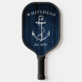 Monogram Nautilus Anker Marineblauw Hout Pickleball Paddle (Voorkant)