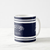 Monogram Nautilus Elegant Blauw Witte Krabanker C Koffiemok (Voorkant rechts)