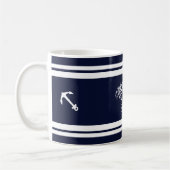 Monogram Nautilus Elegant Blauw Witte Krabanker C Koffiemok (Links)