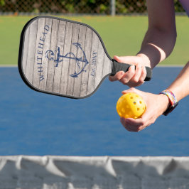 Monogram nautisch anker beige hout pickleball paddle