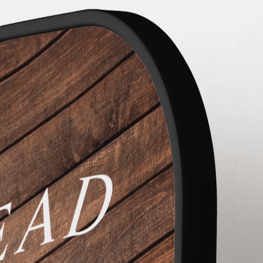 Monogram nautisch anker bruin hout pickleball paddle (Links Detail)