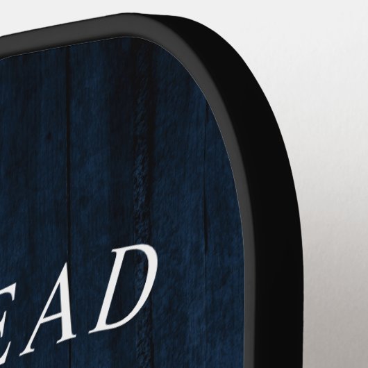 Monogram nautisch anker marineblauw hout pickleball paddle (Links Detail)