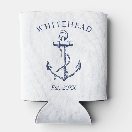 Monogram nautisch anker wit blikjeskoeler (Achterkant)