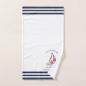 Monogram nautisch leven is beter bij het meer bad handdoek (Handdoek)