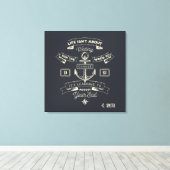 Monogram. Nautisch. Life Quote. Canvas Afdruk (Insitu (Houten vloer))