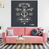 Monogram. Nautisch. Life Quote. Canvas Afdruk (Insitu (Woonkamer))