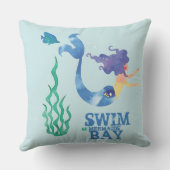 Monogram. Nautisch. Mermaids' Bay. Familienaam. Buitenkussen (Achterkant)