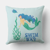 Monogram. Nautisch. Mermaids' Bay. Familienaam. Buitenkussen (Achterkant)